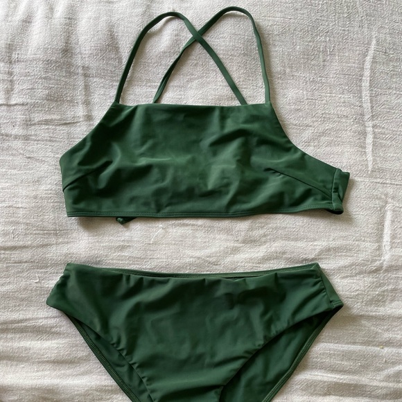 kowtow Swim Kow Tow Kowtow Sustainable Green Khaki Bikini Set